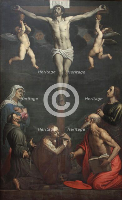 The Crucifixion with Saints, Early 17th cen.. Creator: Cresti (called Il Passignano), Domenico (1559-1638).