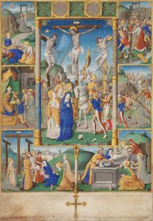 The Crucifixion with Six Scenes from the Passion of Christ. Artist: Master of Jacques de Besançon (active 1480-1510)