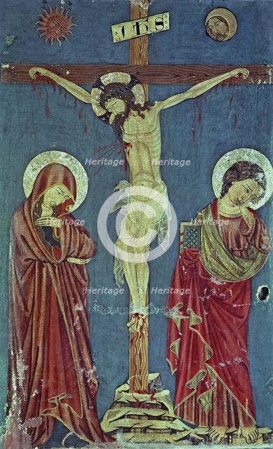  'The Crucifixion, with St. Tecla and Paul', tempera on canvas, c. 1334 - 1340, from the Cathedra…