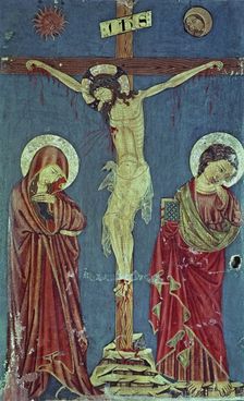 The Crucifixion, with St. Tecla and Paul tempera on canvas, c. 1334 - 1340, from the Cathedra…