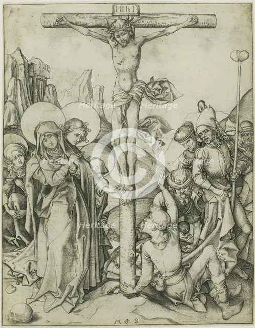 The Crucifixion with the Holy Women, St. John and Roman Soldiers, n.d. Creator: Martin Schongauer.