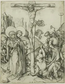 The Crucifixion with the Holy Women, St. John and Roman Soldiers, n.d. Creator: Martin Schongauer