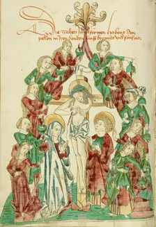 The Crucifixion with the Seven Wise and Seven Foolish Virgins, 1469. Creator: Unknown