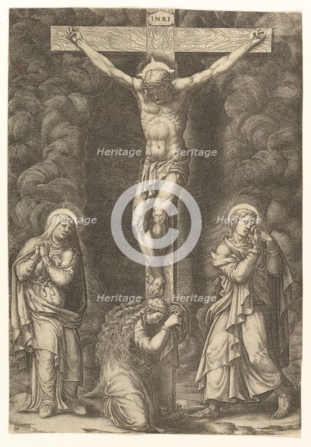 The Crucifixion with the Virgin, the Magdalen, and St. John, late 1570s. Creator: Giorgio Ghisi.