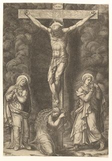 The Crucifixion with the Virgin, the Magdalen, and St. John, late 1570s. Creator: Giorgio Ghisi
