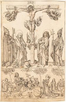 The Crucifixion with the Virgin and Saints and the Hungerstein Family, c. 1492. Creator: Master of the Strassburg Chronicle