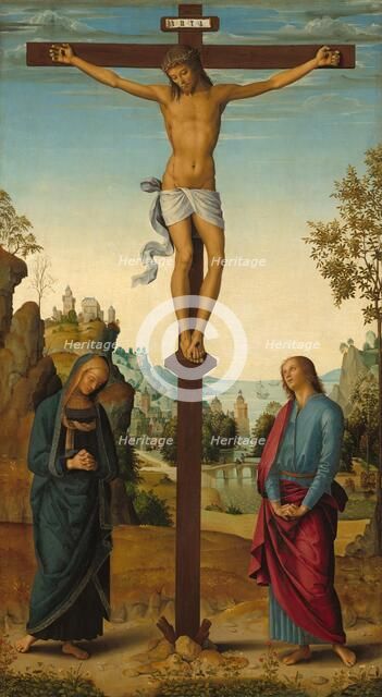 The Crucifixion with the Virgin, Saint John, Saint Jerome, and Saint Mary Magdalene..., c. 1482/1485 Creator: Perugino.