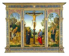 The Crucifixion with the Virgin, Saint John, Saint Jerome, and Saint Mary Magdalene, c. 1482/1485. Creator: Perugino