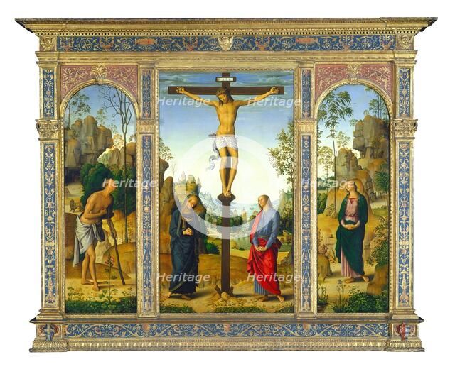The Crucifixion with the Virgin, Saint John, Saint Jerome, and Saint Mary Magdalene, c. 1482/1485. Creator: Perugino.