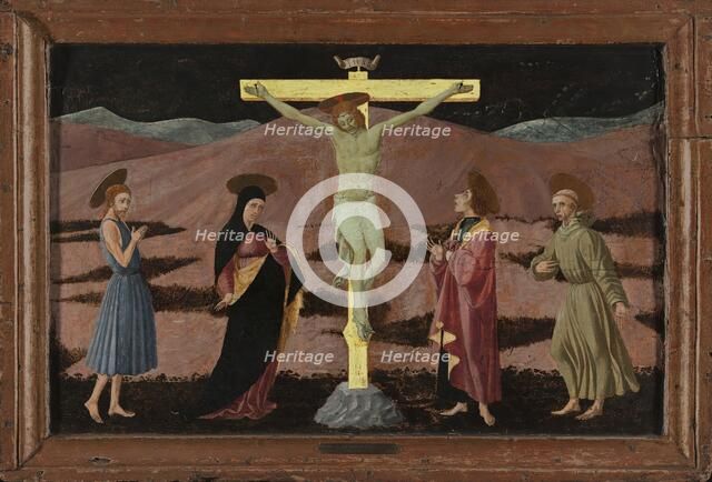 The Crucifixion with the Virgin, Saint John the Baptist, Saint John the Evangelist and Saint...1460. Creator: Paolo Uccello.