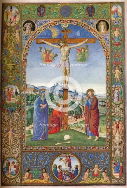The Crucifixion: with Virgin, Mary Magdalene & St John, (c1500), 1937. Artist: Unknown