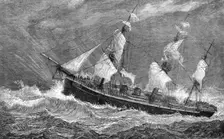 The Cruise of the Prince of Wales's sons: H.M.S. Bacchante in a squall, 1881. Creator: Unknown