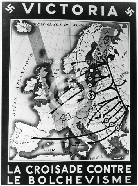 'The Crusade against Bolshevism', Vichy French propaganda poster, 1941. Artist: Unknown