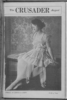The Crusader, August; Miss Anabel Anderson; Cover page, 1918-1922. Creator: T. H. Green