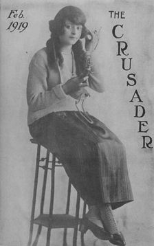 The Crusader, Feb. 1919; Miss Marie Fraine; Cover page, 1918-1922. Creator: Unknown