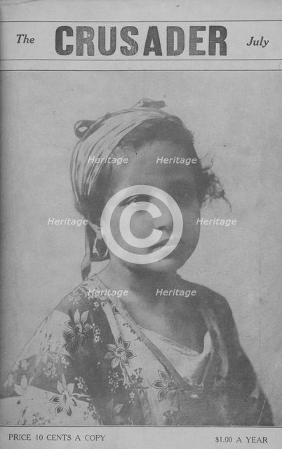 The Crusader, July; North African girl; Cover page, 1918-1922. Creator: Unknown.