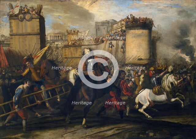 The Crusaders capture Jerusalem, c1635-1650. Creator: Falcone, Aniello (1600/7-1665).