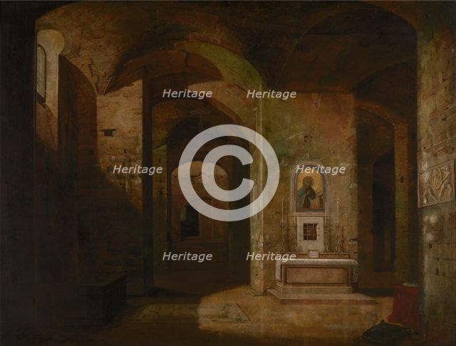 The Crypt of the San Martino ai Monti Basilica in Rome, c1810-1815. Creator: Francois-Marius Granet.
