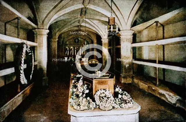 The crypt under the chancel of St George's Chapel, Windsor Castle, 1910 (1911). Creator: Unknown.