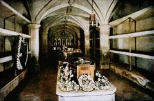 The crypt under the chancel of St George's Chapel, Windsor Castle, 1910 (1911). Creator: Unknown