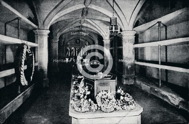 The crypt under the chancel of St George's Chapel, Windsor Castle, 1910 (1911). Creator: Unknown.