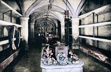 The crypt under the chancel of St George's Chapel, Windsor Castle, 1910 (1911). Creator: Unknown