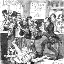 The Crystal Palace and its Refreshments; Gentlemen Visitors over-refreshed 1854. Creator: George Cruikshank