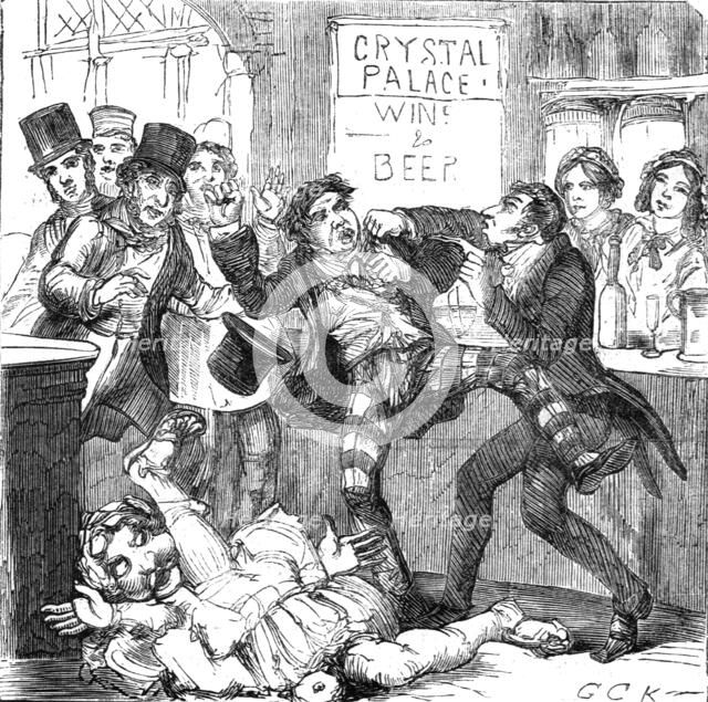 'The Crystal Palace and its Refreshments; Gentlemen Visitors over-refreshed', 1854. Creator: George Cruikshank.