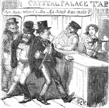 The Crystal Palace and its Refreshments; Gentlemen Visitors over-refreshed 1854. Creator: George Cruikshank