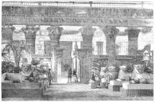 The Crystal Palace - Entrance to the Egyptian Court from the Nave, by the Avenue of Lions, 1854. Creator: Unknown