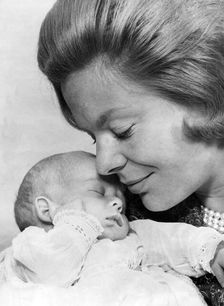 The Duchess of Kent with her newborn son George, Earl of St Andrews, Iver, Buckinghamshire, 1962