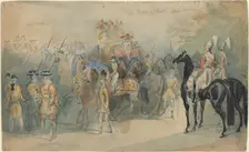 The Duchess of Kent's State Carriage. Creator: Constantin Guys