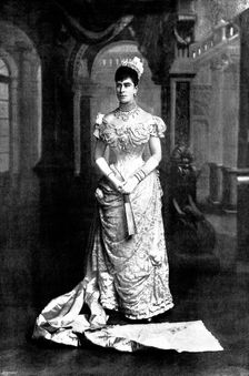 The Duchess of York at the Queen's Drawing-Room, 1895. Creator: Walery