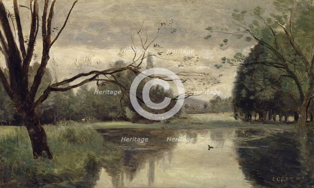 The duck Pond, 1855/1860. Creator: Jean-Baptiste-Camille Corot.