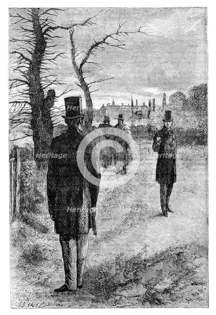 The duel between the Duke of Wellington and the Earl of Winchelsea, 1829 (c1895). Artist: Unknown