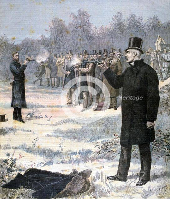 The Duel between Paul Deroulede and Georges Clemenceau, 1893. Artist: Henri Meyer