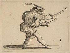 The Duelliste aux Deux Sabres (The Duelist with Two Sabres), from Varie Figure Gobbi, s..., 1616-22. Creator: Jacques Callot