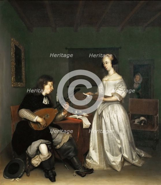 The Duet: Singer and Theorbo Player, 1669.