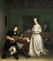 The Duet: Singer and Theorbo Player, 1669