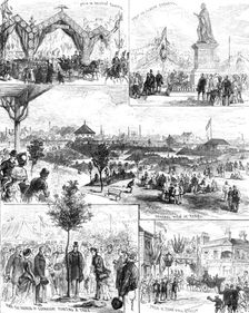 The Duke and Duchess of Connaught opening the People's Park at Great Grimsby, 1883. Creator: Unknown