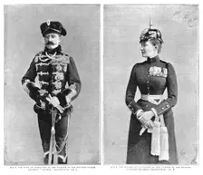 'The Duke and Duchess of Connaught in Prussian Military Uniforms 1890. Creator: Unknown