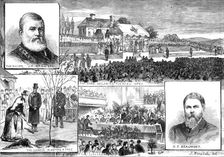 The Duke and Duchess of Albany at the opening of Beaumont Park, Huddersfield, 1883. Creator: Unknown