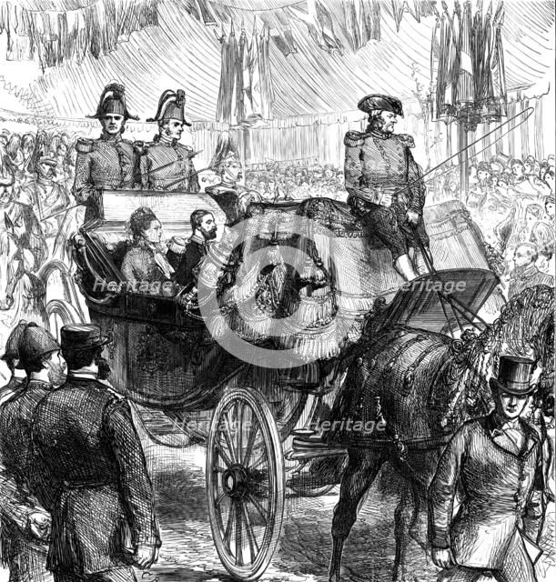 The Duke and Duchess of Edinburgh opening the Chelsea Thames Embankment, 1874. Creator: Unknown.
