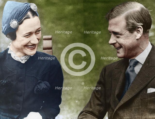 The Duke and Duchess of Windsor (Mrs Simpson) at the Chateau de Cande, France, 1937. Artist: Unknown