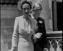 The Duke and Duchess of Windsor Standing in the Grounds of the Chateau de Candé, 1937. Creator: British Pathe Ltd
