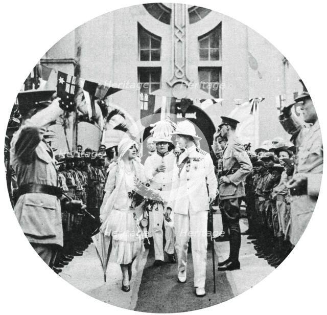 The Duke and Duchess of York visiting the tomb of Admiral Benbow, Kingston, Jamaica, 1927, (1937). Creator: Unknown.