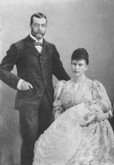 The Duke and Duchess of York, with the infant Prince Edward, 1894 (1936)