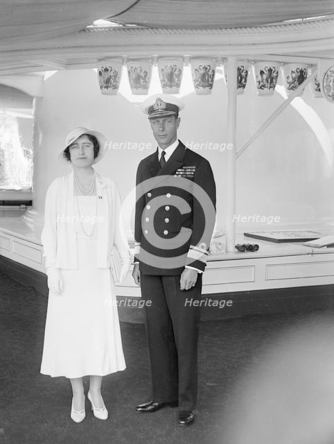 The Duke and Duchess of York aboard 'HMY Victoria and Albert', 1933. Creator: Kirk & Sons of Cowes.