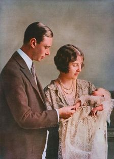 The Duke and Duchess of York at the christening of Princess Elizabeth 1926. Creator: Unknown