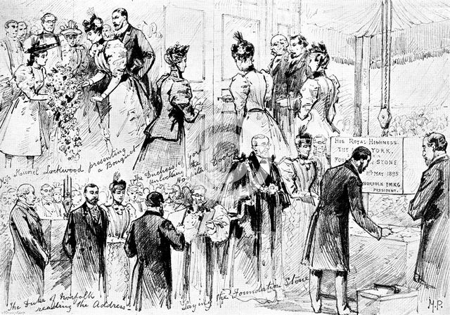 The Duke and Duchess of York at Sheffield, 1895. Creator: George Meisenbach.